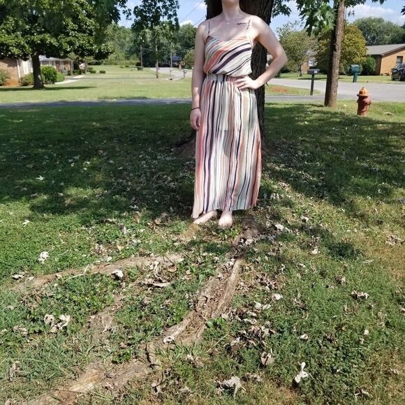 love, Fire Dresses & Skirts - Love Fire Colorful striped maxi dress  SZ M EUC